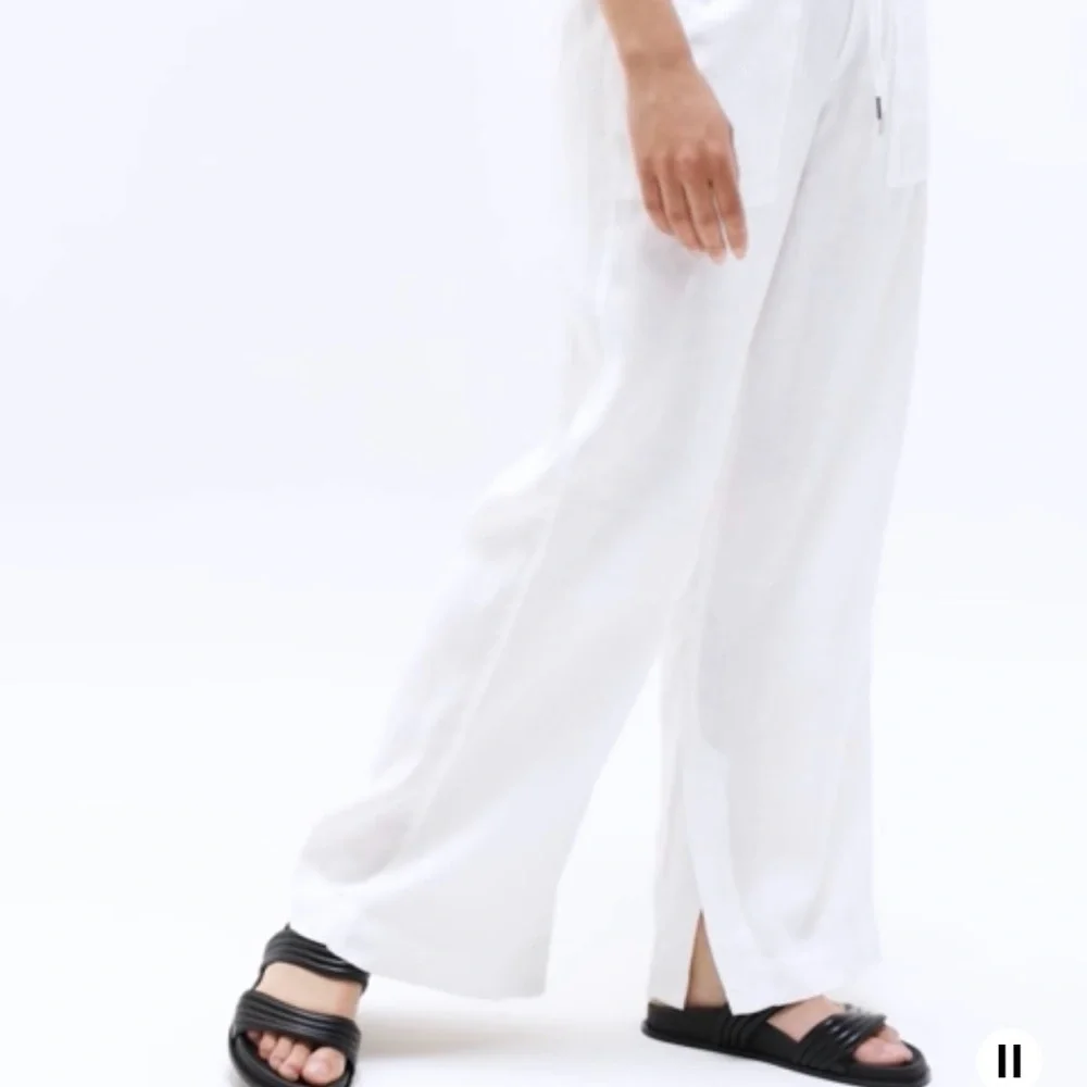 Athleta Retreat Linen High Rise Wide Leg Pant White Size Small - Never Worn - Picture 6 of 12